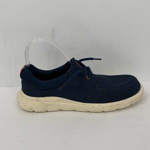 Sperry Captains Moc boat shoe sneaker navy blue tie comfort canvas women 8.5